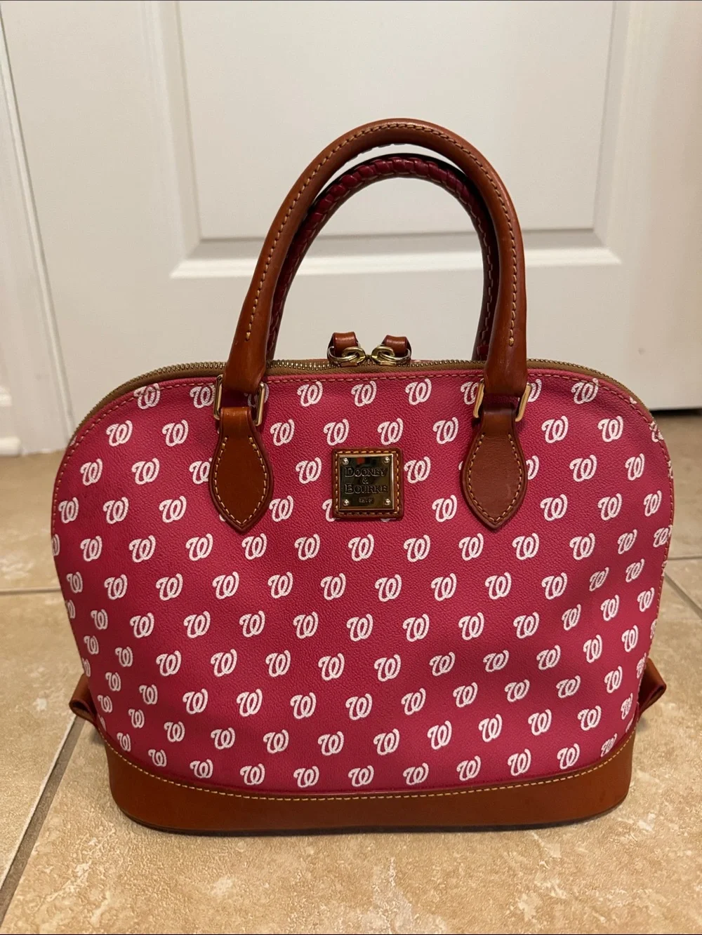 Dooney & Bourke Washington Nationals Signature Logo Dome Satchel